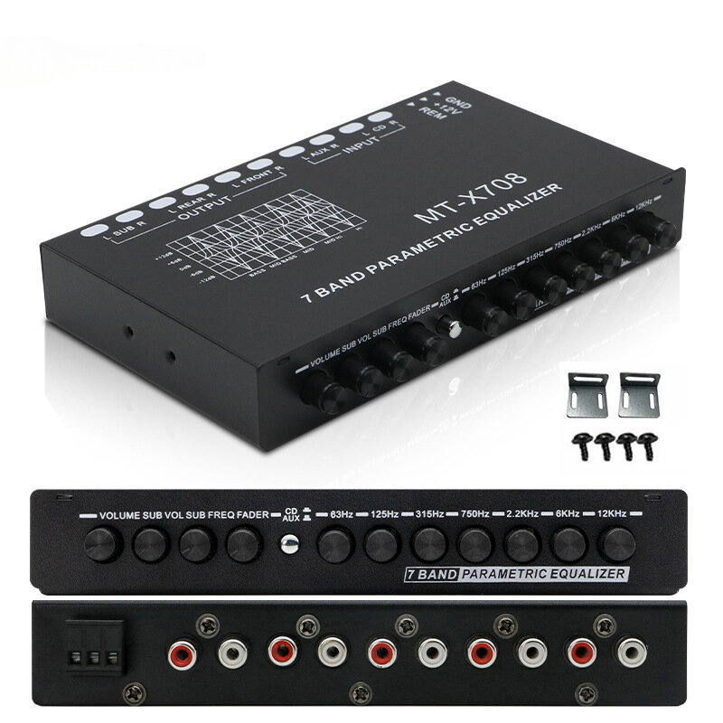 Car Equalizer 7-band Equalizer Car Audio EQ Tuning Crossover Amplifier