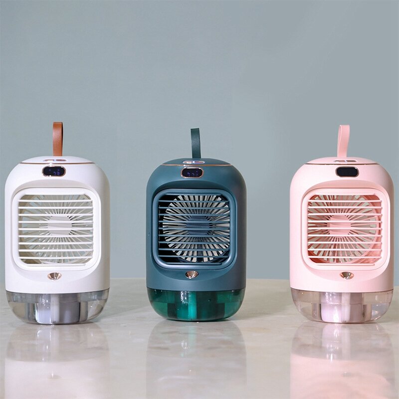 Koud Water Machine Roterende Bevochtiging Koude Ventilator Mini Desktop Schudden Hoofd Ventilator Usb Opladen Nachtlampventilator