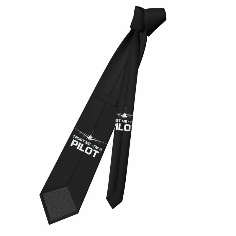 Corbata Formal Trust Me IM A Pilot para hombres, corbata de seda personalizada, avión volador, regalo de aviación, corbata de cuello de negocios