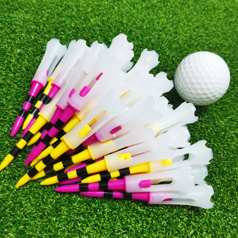 30Pcs 83Mm Golf Tees Zachte Rubberen Hoofd Plastic Golf Ballen Houder Super Slip Lage Weerstand Professionele Golf Tees