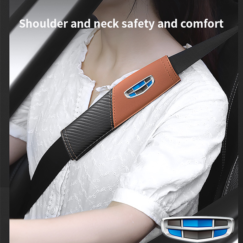 1Pcs car seat belt cover shoulder pad interior accessories forGEELY Coolray Aktie Tugella Atlas GC6 Vision X6 Emgrand X7 EC7 EC8