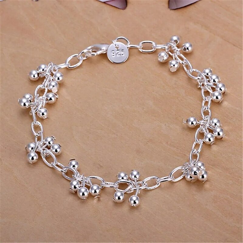 Mooie Zilveren Kleur Armbanden Mooi Voor Bruiloft Vrouwen Ketting Armband Bedelkralen Mode Prachtige Sieraden Groothandel