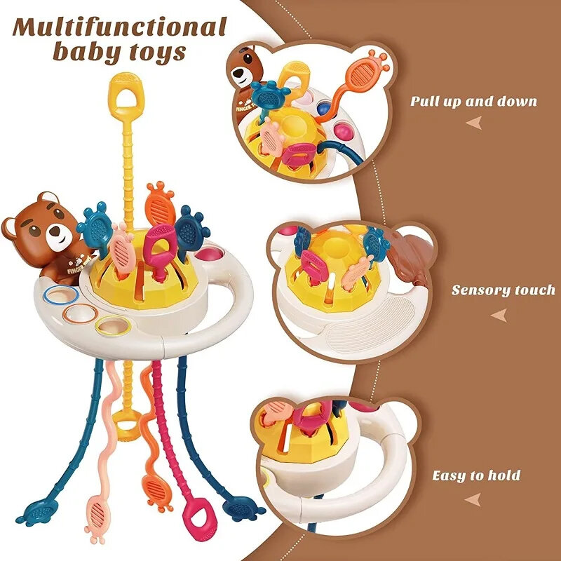 Silikonowy sznurek Montessori zabawki sensoryczne dziecka od 0 do 12 miesięcy edukacyjna zabawka edukacyjna dla dzieci w wieku od 1 do 2 lat