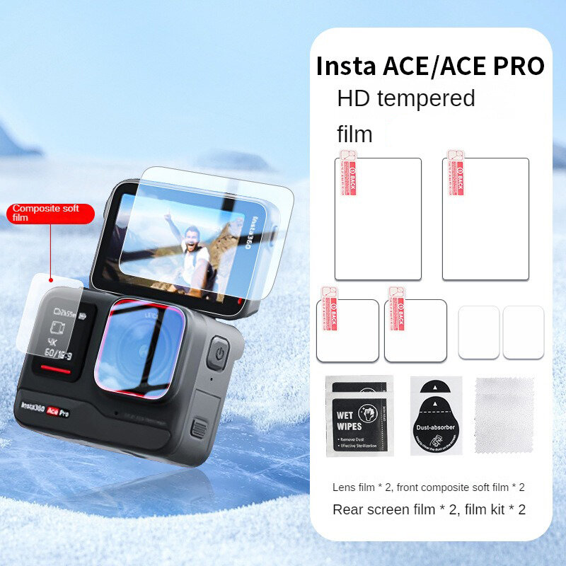 Custodia protettiva per schermo in vetro temperato per Insta360 Ace Pro, pellicola protettiva per protezione dell'obiettivo per fotocamera Insta360 Ace novità