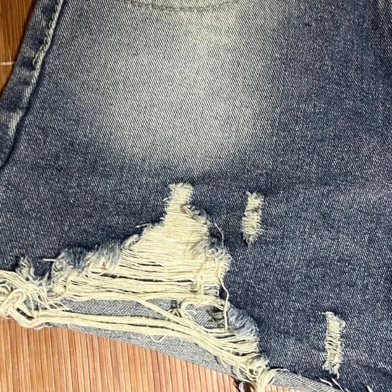 Porwane jeansy kobiety amerykański Retro szorty z frędzlami wybielone gorące słodkie dziewczyny lato nowy wysoki stan chudy zaprojektowany odzież uliczna szykowny