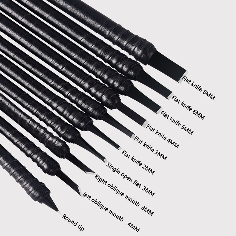 10Pcs Stone Carving Knife Wood Carving Chisels Knife Tungsten Steel Woodworking Set Rubber Stamps Hand Tools