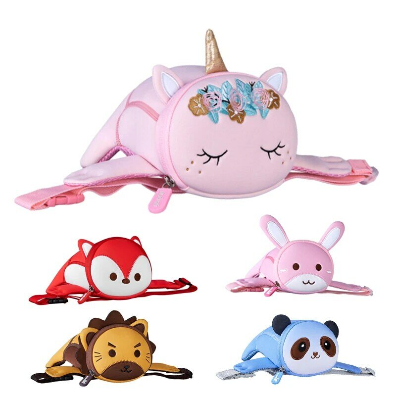 Children Mini Cartoon Unicorn Waist Bags for Girls Boys Cute Fox Rabbit Waist Pack Kids Kawaii Small Crossbody Bag Fanny Pack