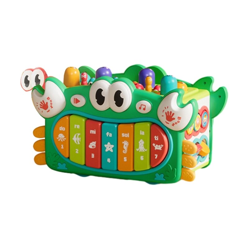 Multifunctional Xylophone Playing Color Fishing Toy Whack-a-mole Toy Digital Clock Preschool Educational Toy for Child H37A