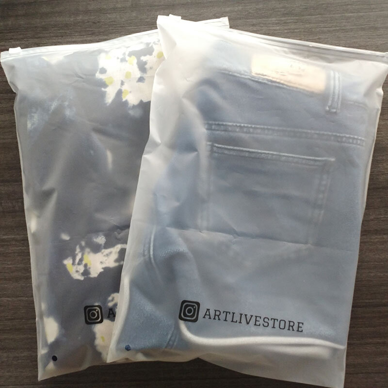 Sac d'emballage imprimé personnalisé pour t-shirt, sac à fermeture éclair en plastique, sac à glissière pour vêtements, produit personnalisé