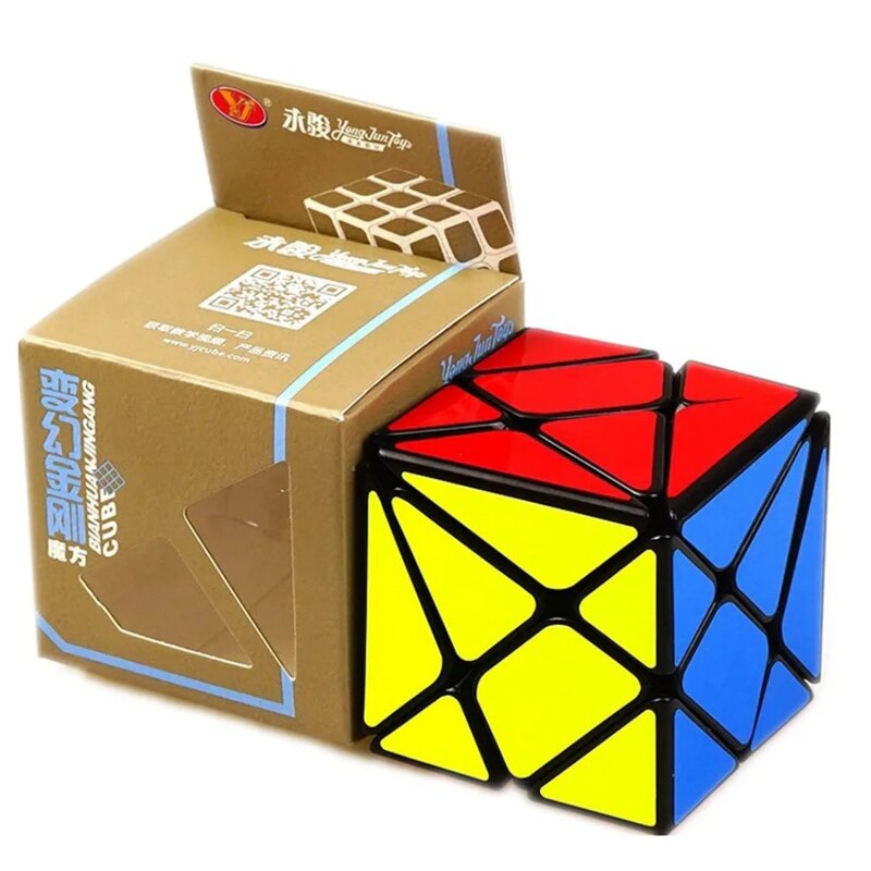 YongJun YJ 축 매직 큐브 변경 불규칙 징강 스피드 큐브, 프로스트 스티커 포함, 어린이 YJ 3x3x3 퍼즐 장난감