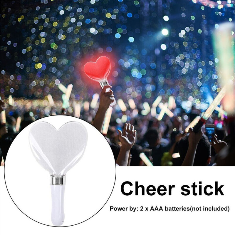 LED Glow Stick 15 Colors Change Battery Powered Heart Shaped Flashing Light Stick For Wedding Party Celebration