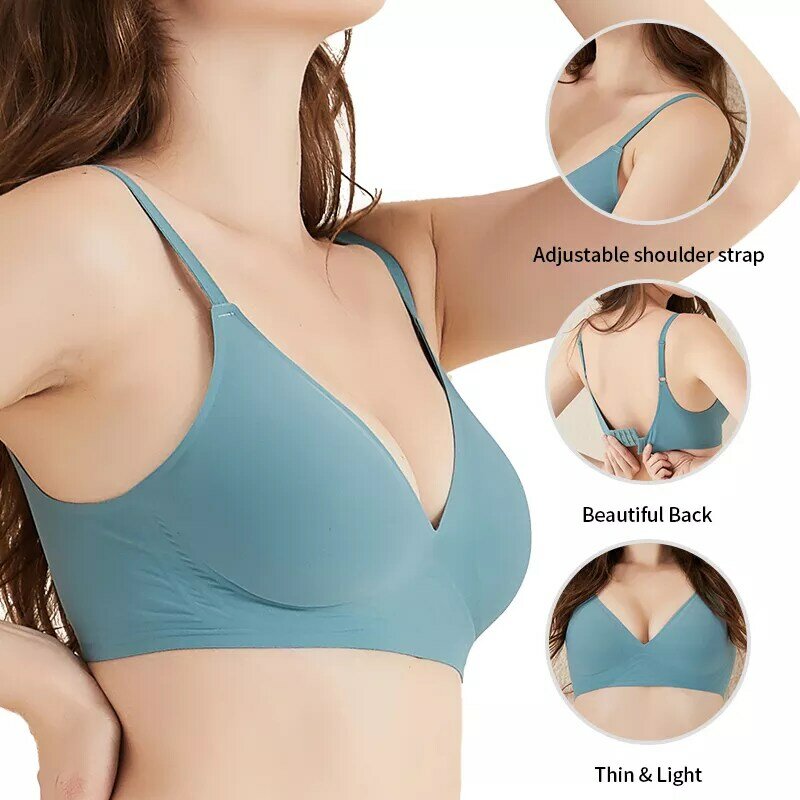 Seamless Bras for Woman Wireless Underwear Sleep Removable Padded Bralette One Piece Brassiere No Wire Comfortable