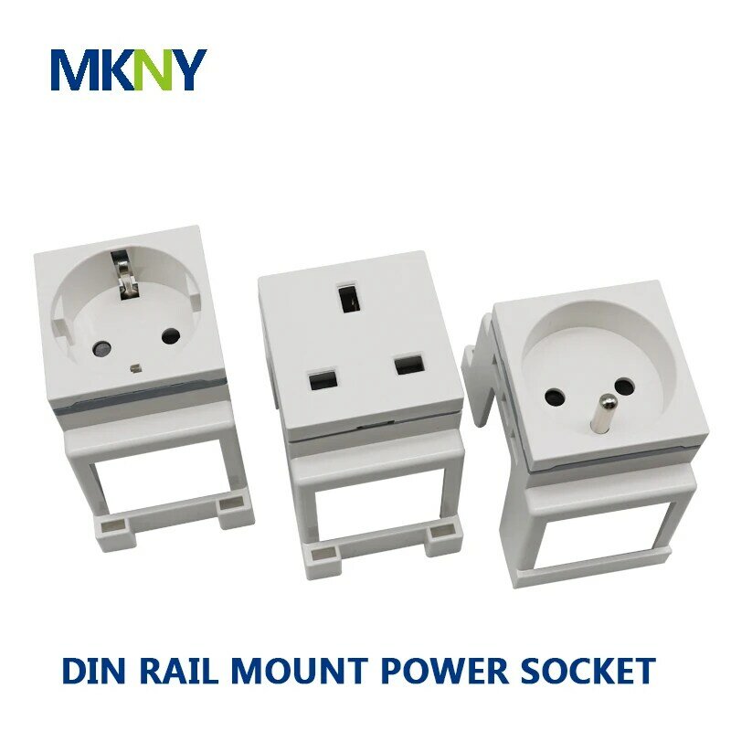 Adaptateur de prise de courant modulaire, taille 45x45mm, convient à l'adaptateur de prise de courant Mosic, monté sur rail Din