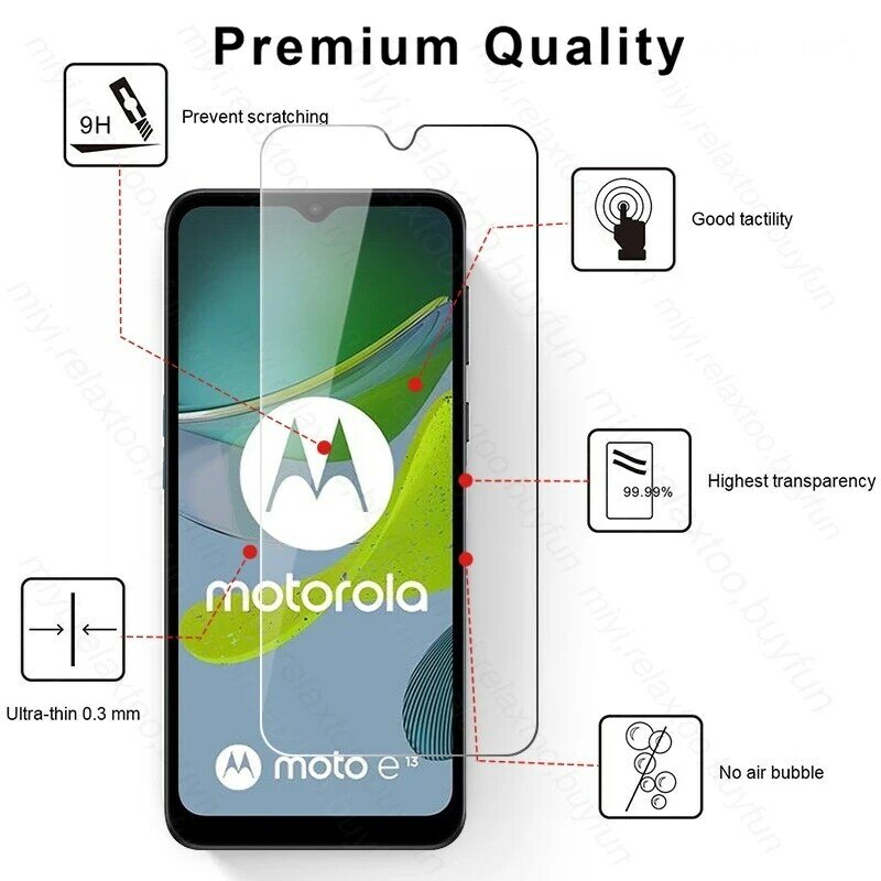 Szkło MotoE13 2 szt. Szkło ochronne do Motorola Moto E13 4G 13 13E 4G 6.5 "szkło hartowane folia ochronna