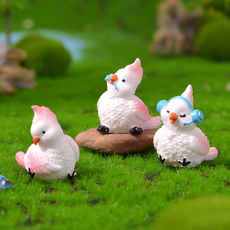 Aksesoris rumah Mini dekorasi adegan kecil lucu burung Resin boneka Model lanskap mikro mainan simulasi hewan