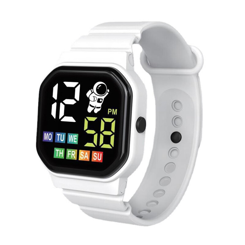 Inteligentna dioda LED zegarek YIKAZE dla dzieci randka tydzień cyfrowy nadgarstek zegarki wodoodporny zegar elektroniczny zegarek sportowy dla chłopca dziewczynka dziecko