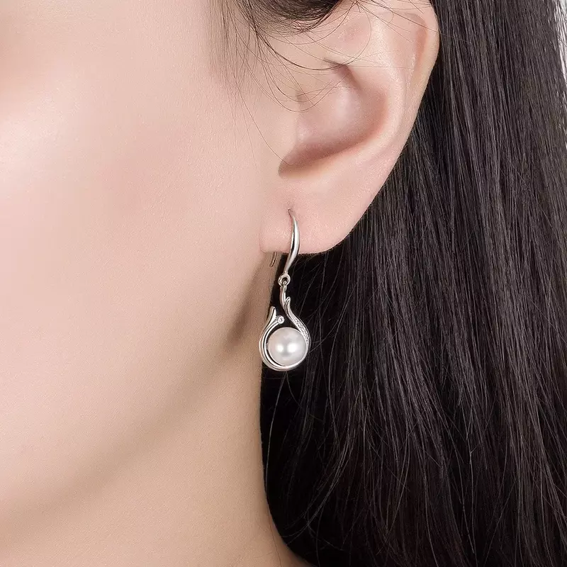 925 Sterling Silber Perle Anhänger elegante Schmuck-Sets für Frauen Ohrring Halskette Luxus Qualität Schmuck Großhandel Accessoires