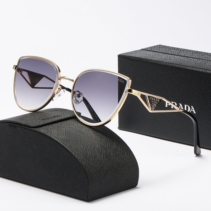 2024 Classics Fashion Luxury Brand Sunglasses Men Sun Glasses Women Metal Frame Black Lens Eyewear Driving Goggles UV400 T18