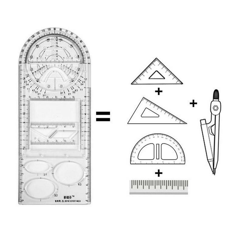 Régua geométrica do modelo do desenho, Régua de medição para estudantes, Cilindros Cones, Cubos, Periquito