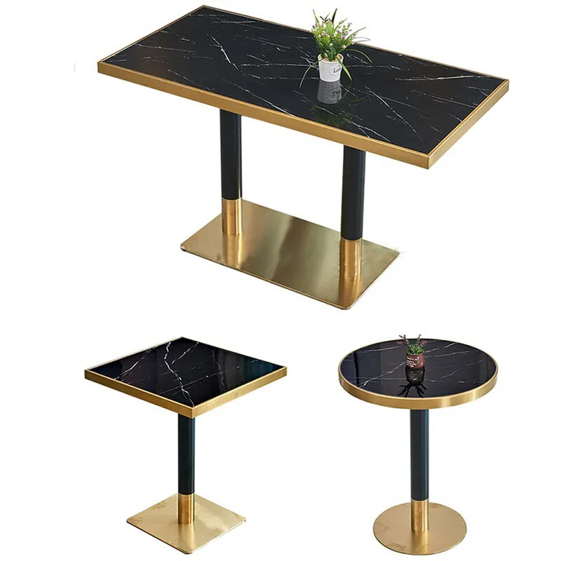 Biggest Sale Black Friday Restaurant Dining Table Glass Top Metal Coffee Shop Bar Table With Cheap Price