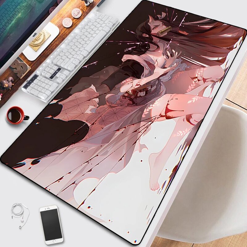 Demon Slayer Mousepad Anime Cool HD Printing Gaming Accessories Computer Lock Edge Keyboard Mat PC Desk Pad Large Mouse Pad