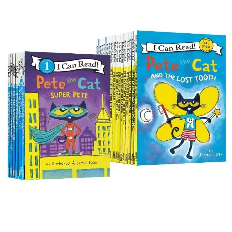 27 книг/набор, самые полные 27 томов, книга Pete Cat Book с английскими картинками, Pete The Cat I Can Read Free Audio