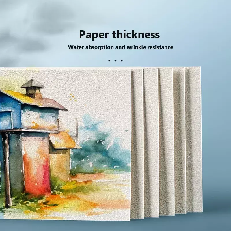 Papel Quadrado ou Redondo Aquarela, Cartão Postal de Água Profissional para Pintura, Material Escolar, 300g, 25 Folhas