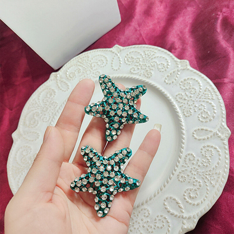 Vintage Ocean Style Shell Sea Star intarsiato con diamanti collana bracciale orecchino in argento per set di gioielli da ragazza da donna set da donna