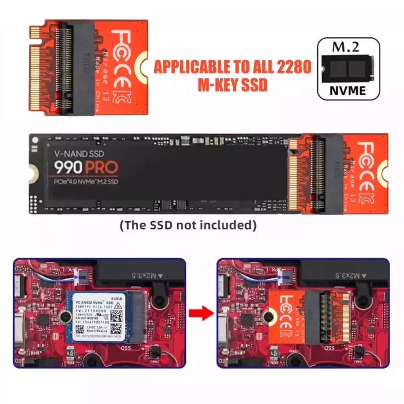 Dla ROG przenośne płytki transferowe 180 stopni M.2 Adapter karta dla Rog zmodyfikowany 2280 dysk twardy NVME PCIE4.0