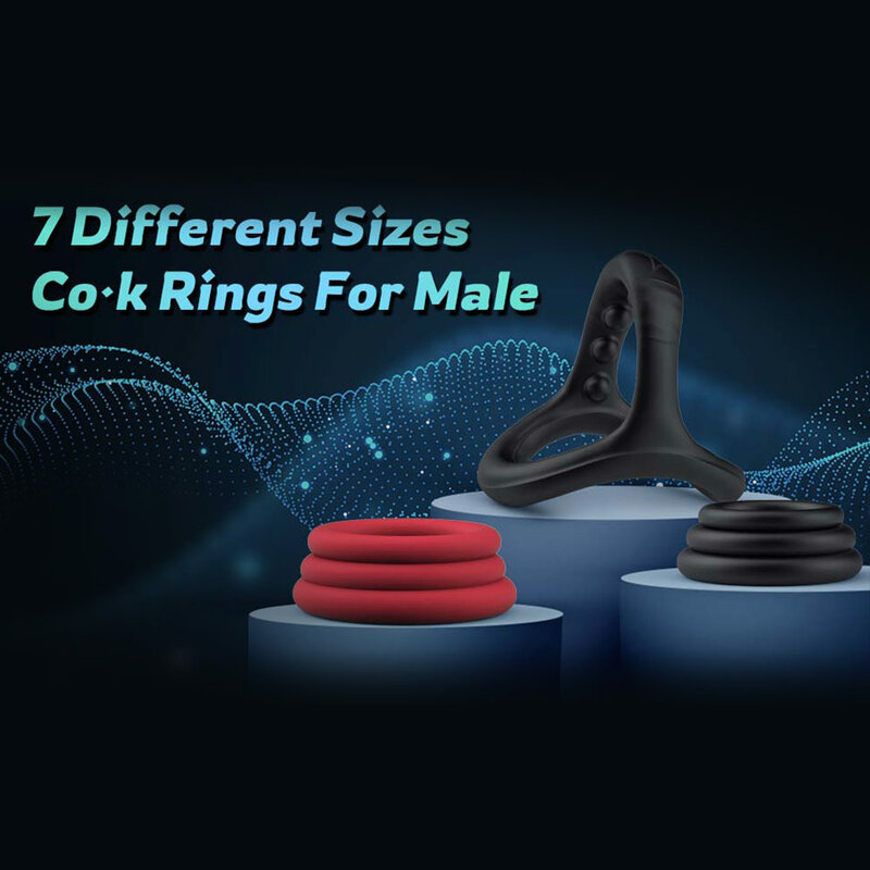 Silicone Cock Penis Rings with Enlargers Erection Enhancing Ultra Soft Long Lasting Stronger Adult Sex Toys for Men or Couples
