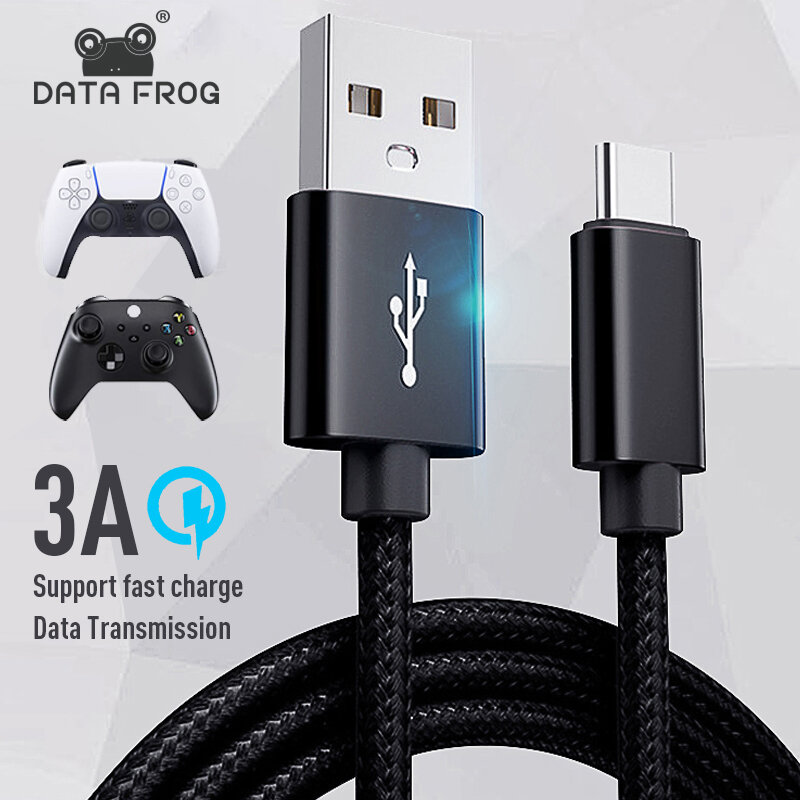 DATA FROG 전원 코드, PS5/Xbox 시리즈 S X 컨트롤러용 USB C 타입 충전 케이블, 플레이스테이션 5 게임패드 액세서리, 1m, 2m, 3m