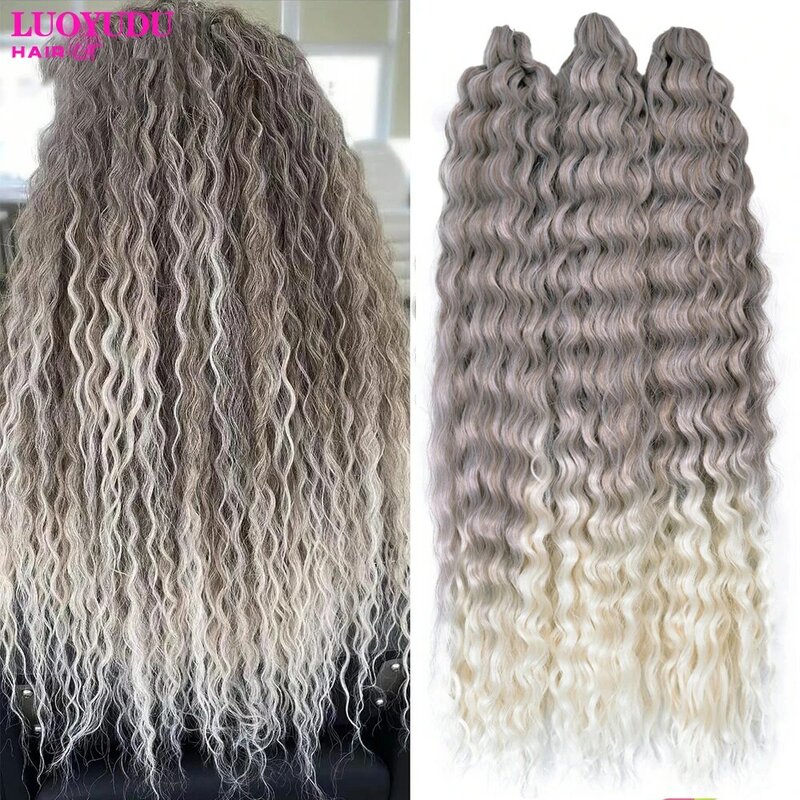 Ocean Wave Hair Ariel Curl Hair Water Wave Twis Hair Synthetic Crochet Braids Ombre Afro Curls Deep Wave Braiding Hair Extension