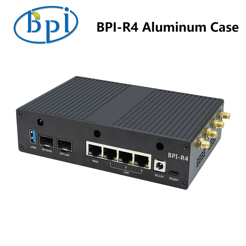 Casing BPI-R4 aluminium Banana Pi, aksesori papan pengembangan BPI-R4