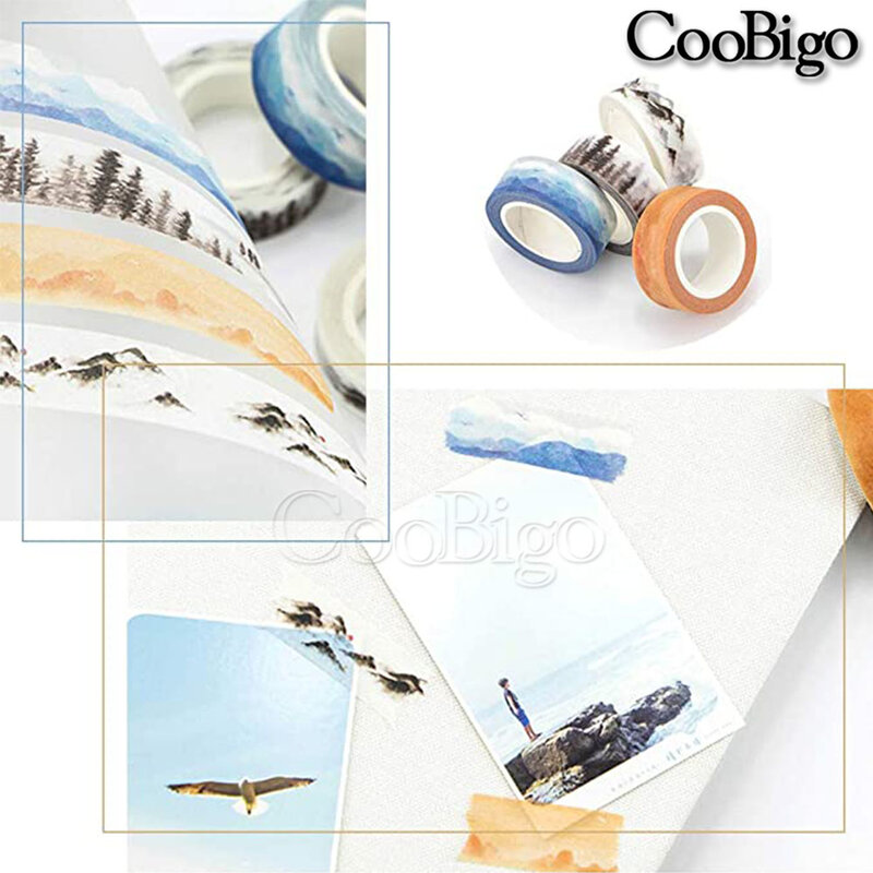1.5cm Wide Classical Chinese Ink Painting Washi Tape Adhesive Tape DIY Scrapbooking Sticker Label Masking Tape