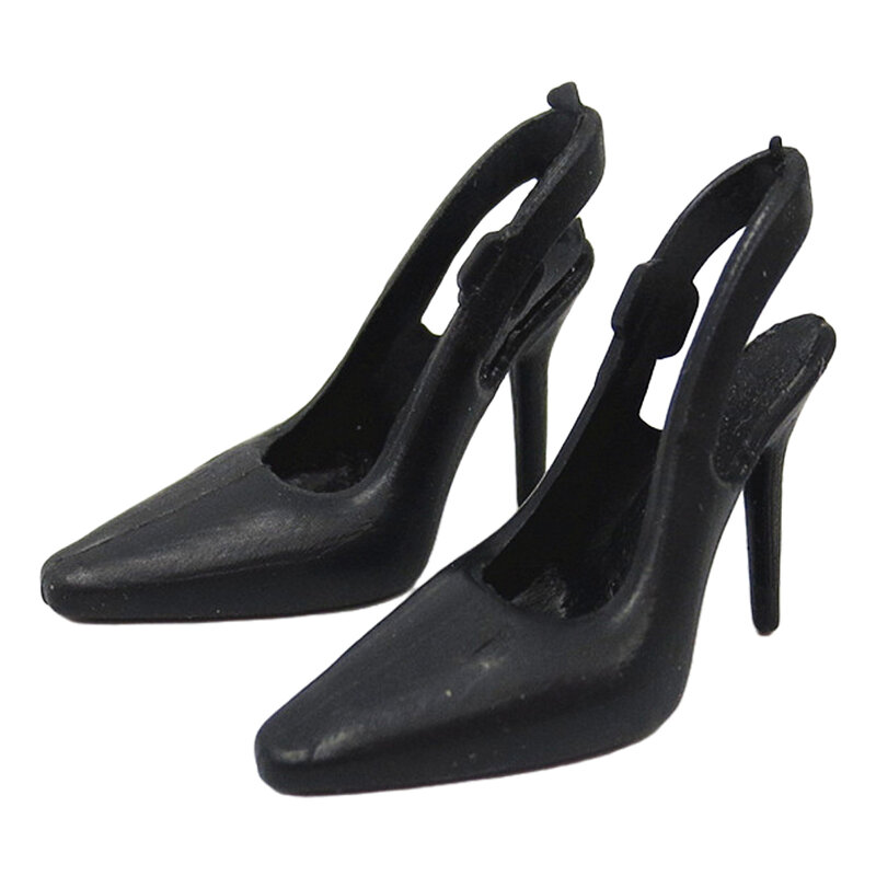 NK ufficiale 10 paia di sandali neri moda tacco alto da sera scarpe da indossare per vestiti da bambola accessori per abiti giocattoli regalo per bambini