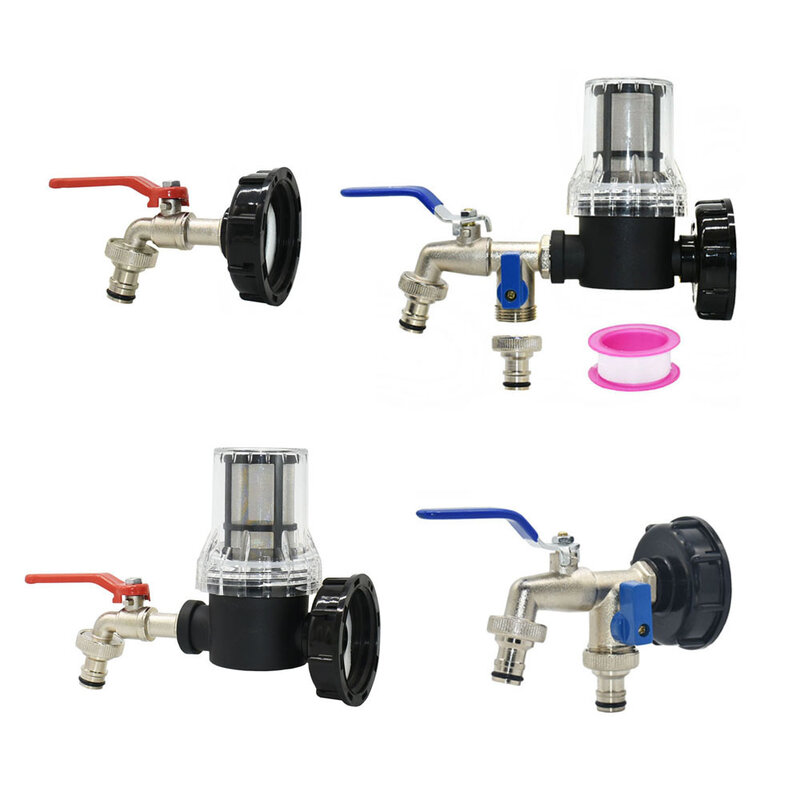 1000 Liter IBC Tank Tap Adapter Nipple S60X6 Thread 1/2-way Garden Hose Quick Connect Faucet Alloy Tank Valve Fitting