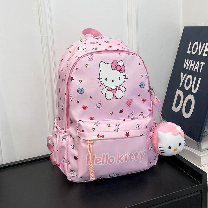Sanrio New Student School Bag Cartoon Cute Large Capacity Backpack Lightweight And Waterproof College Student Trendy Backpack