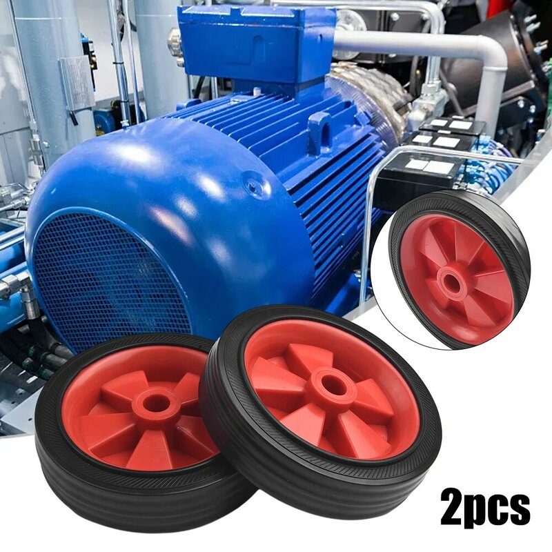 2Pcs Caster Wheels Air Compressor Wheel Replacement Shock Resistance Absorption Non-Slip 5-6Inch Shockproof For Air Compressor