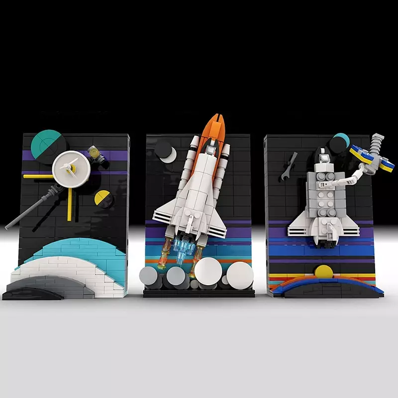 731 шт. строительные блоки MOC Tales of the Space Age, креативные Конструкторы Вояджер над кольцами Сатурна, Космический Шаттл, пусковые кирпичи, подарок