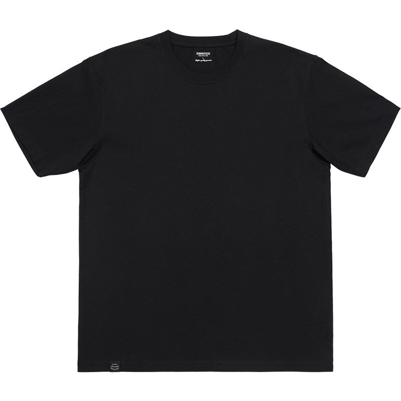 SIMWOOD-T-shirt basique à col rond pour homme et femme, 2024 coton, uni, décontracté, classique, de haute qualité, été, 100%