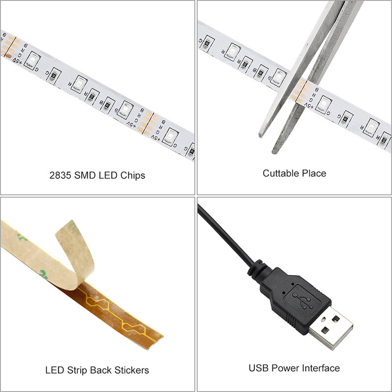 LED 스트립 블루투스 앱 IR 리모컨 USB RGB 5050 조명, 침실 TV 벽 및 거실 파티 장식에 따뜻하게 변경