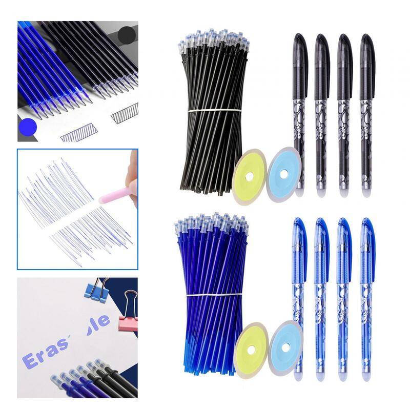 50 Pieces Erasable Pen Refills with Pens School Writing Stationery for Home