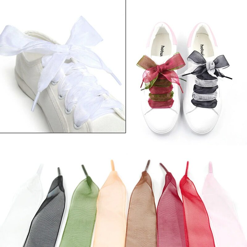 Elastic White Shoe Laces Widening Transparent for Party Children's Shoes Girl Shoestrings