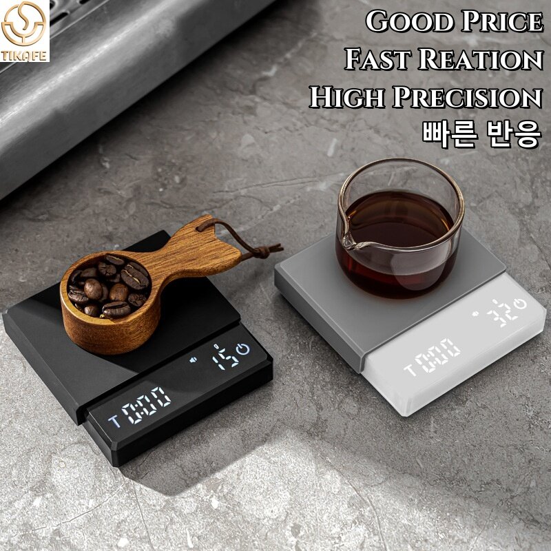 Mała waga do kawy Espresso Mini inteligentny czasomierz waga do kawy USB 2kg/0.1g/oz/ml prezent dla mężczyzny kobiety cyfrowa waga kuchenna