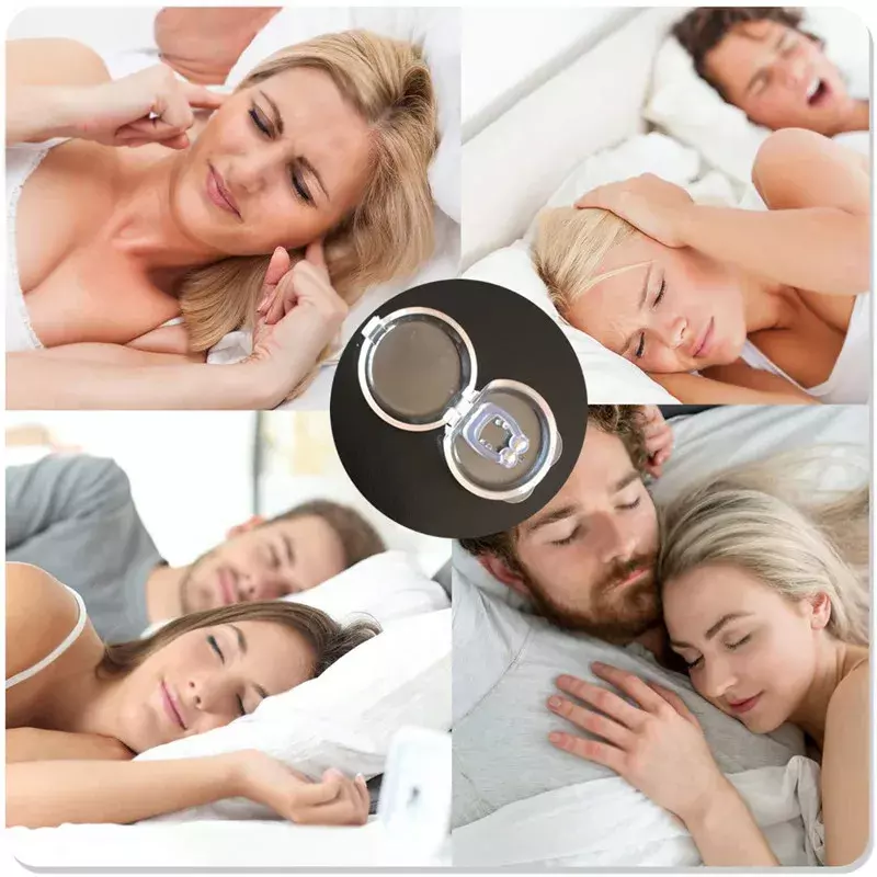 Dispositivo magnetico Anti russare Stop russare Clip per naso facile respirare migliora il sonno dispositivo notturno per la protezione dell'apnea con custodia 1/2/4 pezzi