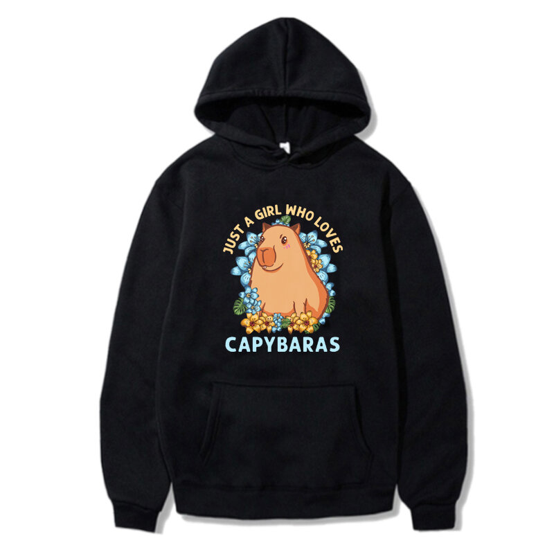 Just A Girl Who Loves Capybaras felpe con cappuccio Fashion Streetwear capibara Cartoon Graphic felpa Unisex Casual donna uomo felpa con cappuccio