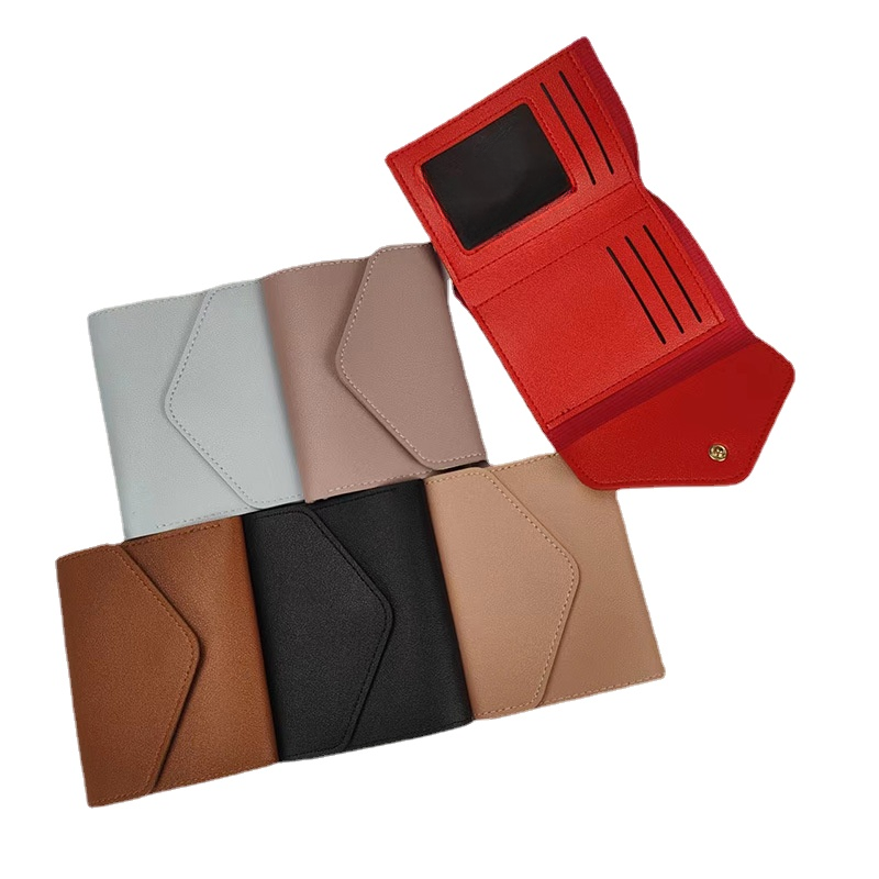 Mulheres Meninas Moda PU Leather Trifold Multi Card Slots Multifuncional Coin Purse com Card Slot Holder Protector Bolsa Carteira