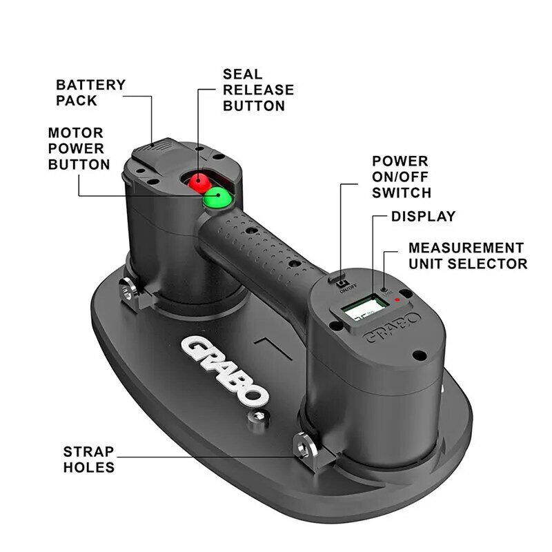 Grabo Pro – ventouse à vide électrique pour carrelage, outil d'installation de carreaux de granit, avec pompe à arrêt automatique
