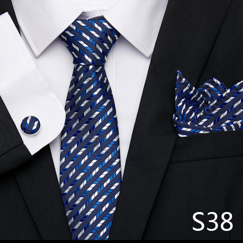 2023 neue Stil Mix Farben Seide Hochzeit Geschenk Krawatte Tasche Quadrate Set Krawatte Männer Anzug Zubehör Weiß Solide Neue Jahr der Tag