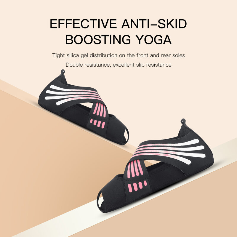 Zapatos de Yoga de fondo suave para mujer, zapatos de Pilates, calcetines de Yoga de entrenamiento de cinco dedos, zapatos de baile sin espalda y calcetines